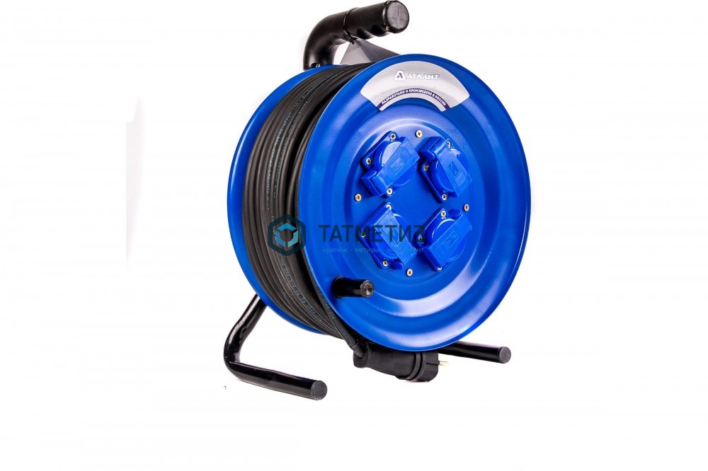 Удлинитель силовой на катушке, 4 х 20 м, с/з КГ 3х2,5 мм, 16А, 3500Вт, IP44 Атлант Удлинитель силовой на катушке, 4 х 20 м, с/з КГ 3х2,5 мм, 16А, 3500Вт, IP44 Атлант