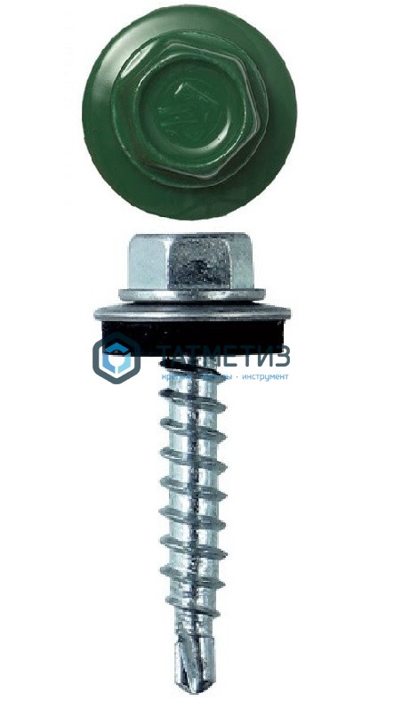 Саморез окраш.кров. 4,8х29 /6005/ (250 шт/уп) КК | «ТАТМЕТИЗ» Саморез окраш.кров. 4,8х29 /6005/ (250 шт/уп) КК - магазин крепежа «ТАТМЕТИЗ»