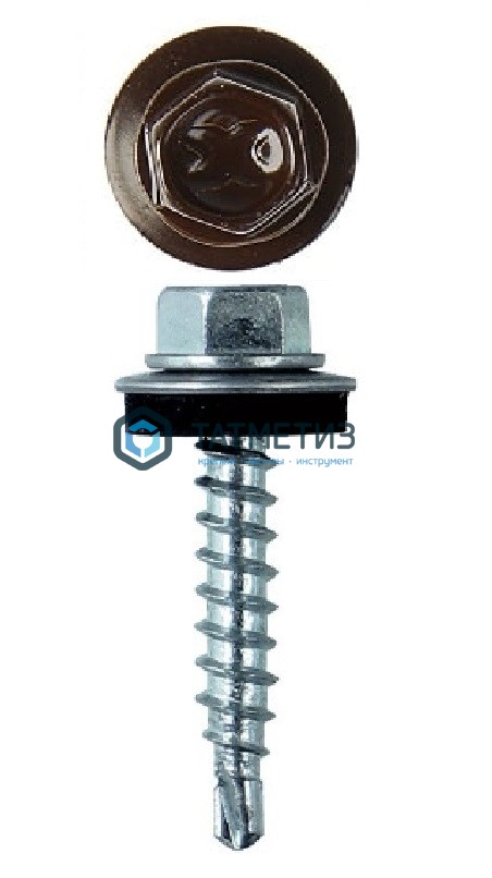 Саморез окраш.кров. 4,8х29 /8017/ (250 шт/уп) КК | «ТАТМЕТИЗ» Саморез окраш.кров. 4,8х29 /8017/ (250 шт/уп) КК - магазин крепежа «ТАТМЕТИЗ»