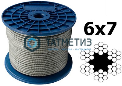 Трос  стальной оц. 8 мм DIN 3060  ( 200 м/бух) КК -  магазин крепежа «ТАТМЕТИЗ»