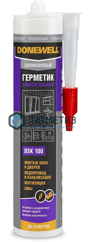 Герметик силиконовый DONEWELL универсальный ПРОЗРАЧНЫЙ 260 мл -  магазин крепежа «ТАТМЕТИЗ»