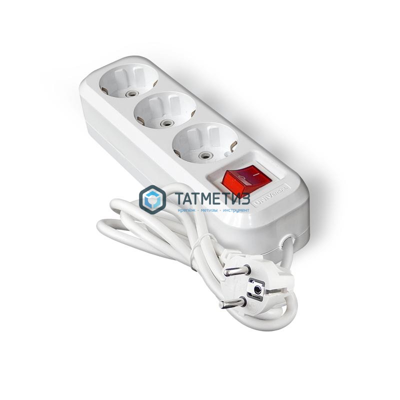 Удлинитель бытовой 3х3м с/з, 16А, IP20, S-303A, ПВС 3х1,5 с выкл. Universal 1726 -  магазин крепежа «ТАТМЕТИЗ»