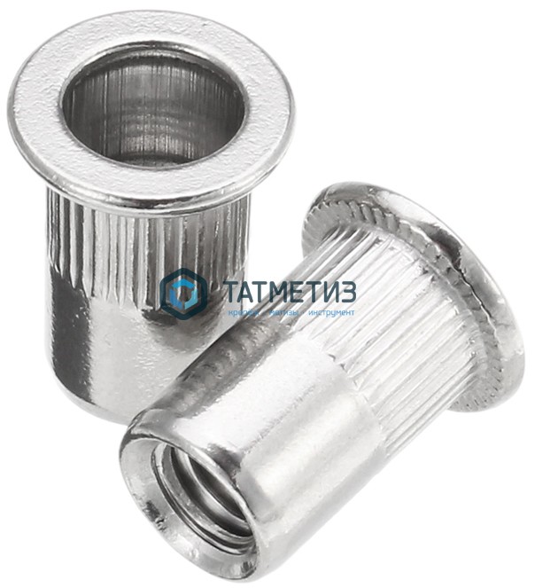 Заклепка-гайка с цил бортом и насечками А2 М 8 х 21,0 (3,0-6,0) | «ТАТМЕТИЗ» Заклепка-гайка с цил бортом и насечками А2 М 8 х 21,0 (3,0-6,0) - магазин крепежа «ТАТМЕТИЗ»