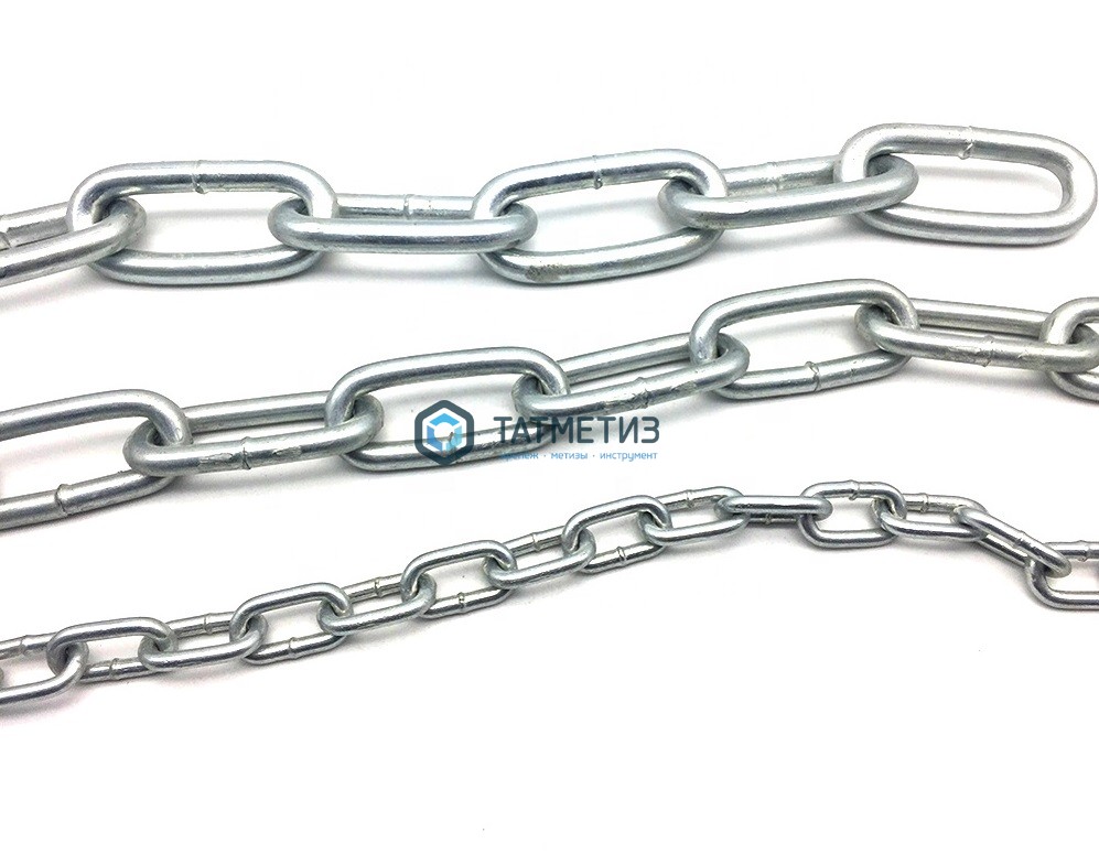 Цепь DIN 763 дл.зв. оц. 4 (60 м/бух) R | «ТАТМЕТИЗ» Цепь DIN 763 дл.зв. оц. 4 (60 м/бух) R - магазин крепежа «ТАТМЕТИЗ»