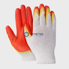 Перчатки трик. х/б с ДВОЙНЫМ латеск покрытием -  магазин крепежа «ТАТМЕТИЗ»