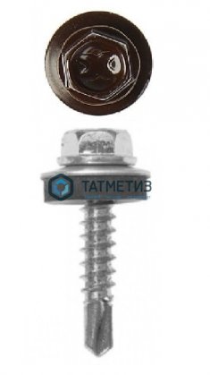 Саморез окраш.кров. 5,5х19 /8017/  (250 шт/уп)  D -  магазин крепежа «ТАТМЕТИЗ»