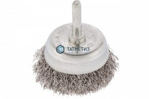 Щетка для дрели чашка  75 мм, со шпилькой, витая проволока, 0,3мм// Сибртех -  магазин крепежа «ТАТМЕТИЗ»