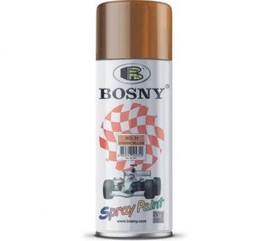 Краска аэроз. BOSNY 520 мл. №031  ЖЕЛТО-ОРАНЖЕВАЯ -  магазин крепежа «ТАТМЕТИЗ»