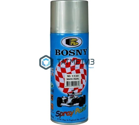Краска аэроз. BOSNY 520 мл. №1130 БЕЛАЯ жемчуг металик Краска аэроз. BOSNY 520 мл. №1130 БЕЛАЯ жемчуг металик