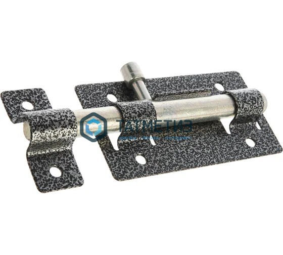 Задвижка накладная "ЗД-01", порошк. покрыт/стержень-цинк, серебро, круг засов 14мм, 64х115мм | «ТАТМЕТИЗ» Задвижка накладная "ЗД-01", порошк. покрыт/стержень-цинк, серебро, круг засов 14мм, 64х115мм - магазин крепежа «ТАТМЕТИЗ»