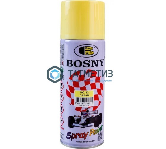 Краска аэроз. BOSNY 520 мл. №033 КРЕМОВАЯ Краска аэроз. BOSNY 520 мл. №033 КРЕМОВАЯ